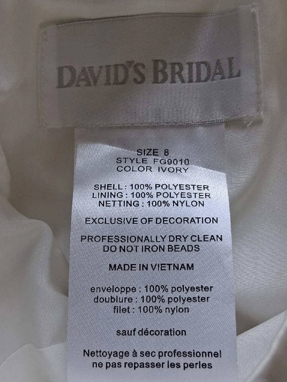 Ivory Flower Girl Dress with Beaded Detail Sz 8